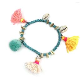 Link Armbanden Spring Bohemia Beach Shell Boho Tassel Charmel Bracelet SeedBeads Stone Beads for Womem