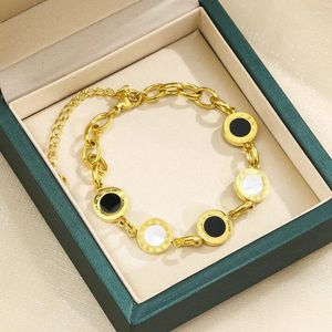 Bracelets à maillons en acier inoxydable pour femmes, bijoux d'été à la mode, ensemble de breloques romaines et italiennes