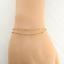 Lien Bracelets En Acier Inoxydable Dew Layered Bracelet Exquis Simple Pour Sœurs Et Amis Double