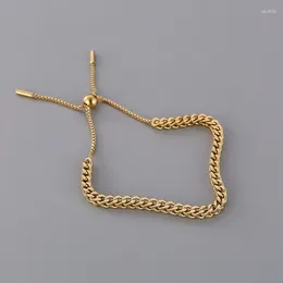 Link pulseiras de aço inoxidável cor ouro desenhar corda na moda simples para mulheres homens 2024 moda festa jóias