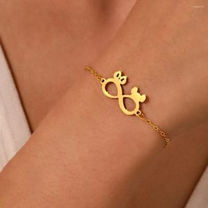 Link armbanden roestvrij staal wiskundige oneindig symboolketen fris schattig voor vrouwen joodlry nobele geschenken