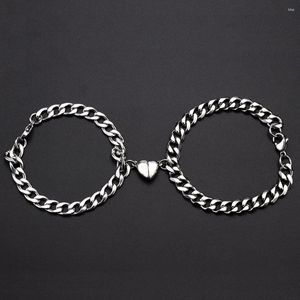 Schakelarmbanden roestvrij staal Valentijnsdag geschenken Liefde hart magneet attractie armband paar hartvormige ketting mode-sieraden