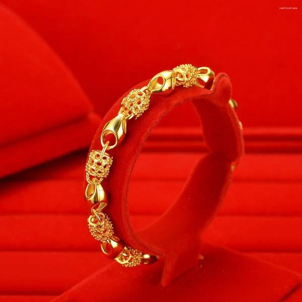 Bracelets à maillons en acier inoxydable pour femmes, serrures à main, chaîne perlée, bijoux tendance, accessoires, vente en gros