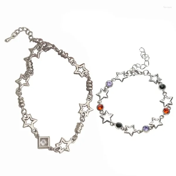 Pulseras de eslabones Pulsera de estrella para mujeres Niñas Personalidad Zircon Joyería de moda coreana