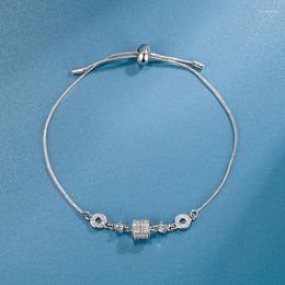 Bracelets de liaison couleur argent sterling pour femmes petit tube de brio