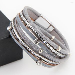 Link armbanden steen match lederen creatieve armband dames sieraden eenvoudig ornament handgemaakte gevlochten handbandgrootschoener cadeau
