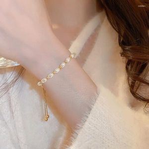 Bracelets à maillons doux et simples pour femmes, bijoux coulissants en perles, à la mode, célébrité d'internet, assortis avec tout, élégants, tendance