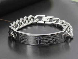 Bracelets de liaison Tassina Bend Brand Cross Versets Titanium Stain Steel Religious Jesus Bible Bangles Bijoux de mode pour hommes Tabr-056