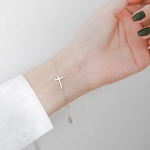 Lien Bracelets La Mode Européenne Et Américaine Argent Couleur Chaîne Croix Charme Bracelet Pour Les Femmes De Mariage Femme En Gros