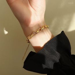 Bracelets à maillons en acier inoxydable pour femmes, chaîne ovale épaisse, bijoux tendance, vente en gros