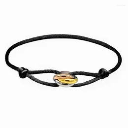 Bracelets de liaison trois anneaux interlock Love Friendship Rope Rope Breded Bracelet