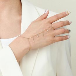 Pulseras de enlace TODOROVA CHINCA DE CRISIÓN brillante Anillo de dedo para el dedo para mujeres Arnés conectado Pulsero de boda Joya de joyería