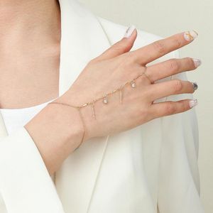 Bracelets de liaison Todorova Bague de doigt de la chaîne de glace brillant pour les femmes