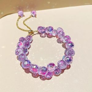 Bracelets de liaison bracelet en cristal violet