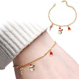 Schakelarmbanden Trendy Kerstketting Sneeuwman Sneeuwvlok Armband Voor Dochter Bell Sokken Kerstcadeaus