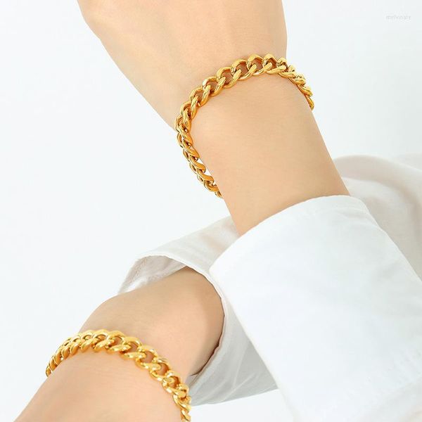 Bracelets à maillons Bijoux à la main à la mode Hommes et femmes Ins Style Design d'intérêt spécial Couple Bracelet en ligne Red Blogger Same Gold