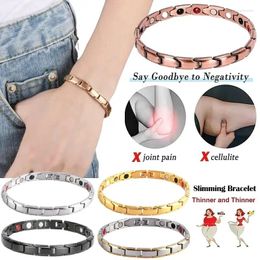 Bracelets de liaison Bracelet en acier inoxydable magnétique à la mode pour les femmes aimants de thérapie saine tordus bijoux minceur de magnétite