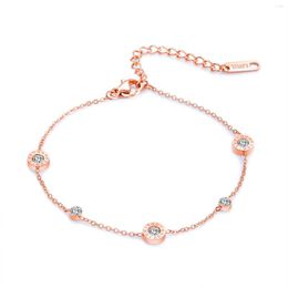 Braccialetti a maglie Trendy Vintage Zircone Rystal Numeri romani Bracciale in acciaio inossidabile Gioielli femminili di moda europea e americana