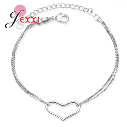 Bracelets de liaison Femmes tendances Sweet Heart Bangles Simple Design 925 STERLING SIGHT TAILLAGES AIGABLES CALLES Beau cadeau