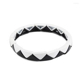 Link armbanden Triangle email Tegel Bracelet Geometrie Boho sieraden Tila kralen stretch sets voor vrouwen meisjes valentijngeschenk