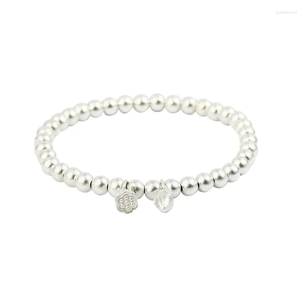 Bracelets de liaison deux bracelets en argent sterling mondial Huan Girls 9999 Perles de pied.