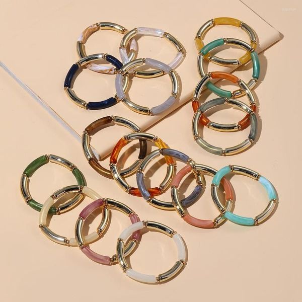 Pulseras de eslabones U.SUN, pulsera multicolor geométrica para mujer, artículos de moda Trandy 2022, resina acrílica, joyería clásica de Phnom Penh, buen aspecto