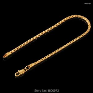 Lien Bracelets Unique . Bijoux de mode de bracelet de couleur d'or en gros autour de la chaîne de 21 cm pour les hommes