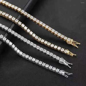 Link Bracelets unisex messing 7-9/16-24 inch Moissanite Tennis Bracelet Chain Choker sieraden Pave instelling 3-6 mm heuphop