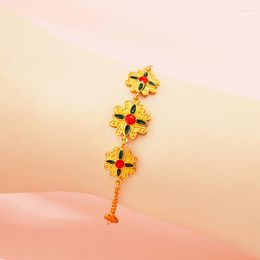 Link armbanden vamoosy koperen armband kleur stevige klaver eenvoudige trendy sieraden voor vrouwen bruiloftsfeest wilde straatcadeaus