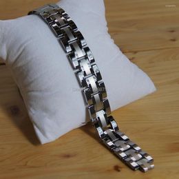 Linkarmbanden variëren lengte verstelbaar 16 mm klassieke mannen sieraden 2tone glanzende borstel zware hi-tech krasbestendig wolfraamarmband
