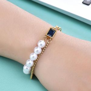 Link Armbanden Vaysko Baguette Saffier Paneelketting Parelarmband Dames woon -werkverkeeraccessoires