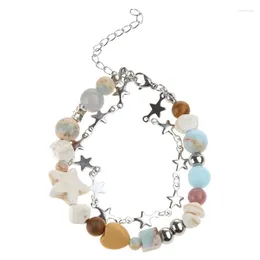 Link pulseiras vintage estrela de cristal frisado para mulheres doce estética charme pulseira harajuku moda jóias presente