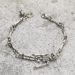 Bracelets à maillons Vintage Halloween Bracelet squelette pour femmes hommes mode Punk charme métal crâne chaîne bracelet 2024 bijoux cadeau unisexe