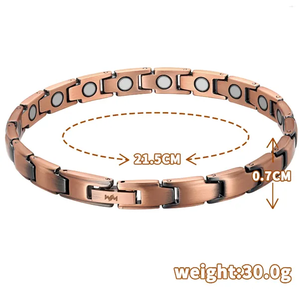 Bracelets à maillons Welmag en cuivre pour femmes, chaîne de thérapie, Bio énergie, santé, Bracelets magnétiques, bijoux cadeaux, goutte, 2024