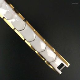 Lien Bracelets Blanc Bracelet En Céramique Haut De Gamme Pour Hommes Femmes Bijoux De Santé Poignet Soulagement De La Douleur Articulaire De Luxe À La Mode Cadeau Intime