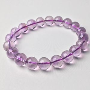 Bracelets à maillons, vente en gros, 1 pièce, lavande violet clair, améthyste, 6mm, 8mm, 9mm, 10mm, 11mm, bijoux en pierres précieuses rondes, perle de 18.5cm, vente en gros
