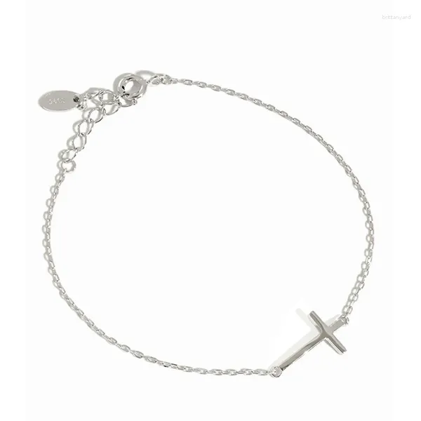 Link Bracelets Amistad Mayor Ormidy Cross para mujeres 925 Tipo de joyería de plata esterlina