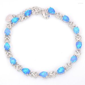 Link Armbanden Groothandel Retail Fashion Blue Fire Opal Bracelet 925 Sterling Sliver Jewelry for Women BNT170111901