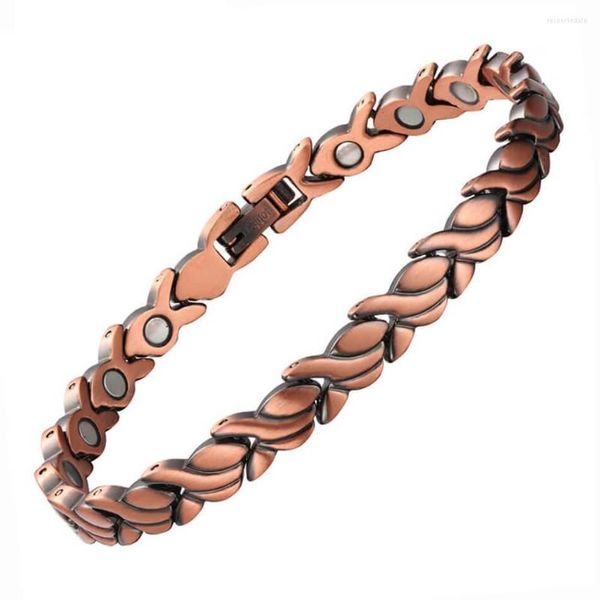 Lien Bracelets Wollet Bracelet En Cuivre Pour L'arthrite Femmes 20 cm/7.5mm Cadeau Femme Mère Soulagement De La Douleur Articulaire