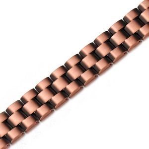 Lien Bracelets WOLLET Mode Simple Rouge Cuivre Aimant Bracelet Rétro Énergie Magnétique Double Rangée Hommes