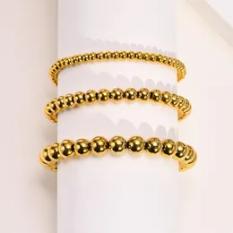 Bracelets à maillons pour femmes, perles de 4mm/6mm/8mm, chaîne en acier inoxydable, extensible, élastique, résistant, sans nickel, ternissement