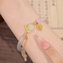 Link Armbanden Vrouwen Mode Jade Armband Weven Touw Verstelbare Kralen Chinese Stijl Hand Ornamenten Sieraden Geschenken