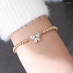 Link armbanden vrouwen mode metalen kralen eenvoudige boog hangende armband enkelband ketting goud zilveren kleur meisjes sieraden cadeau