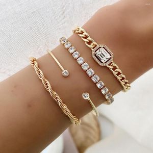 Pulseras de eslabones Cadena de metal para mujer China continental Cierres de pinza de langosta Ajuste geométrico Moda