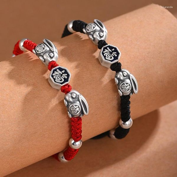 Pulseras de eslabones XiYuan Color plata Marca de artesanía de moda y dominante Buda tailandés Dos estampados Pulsera de cuentas de tres cadenas