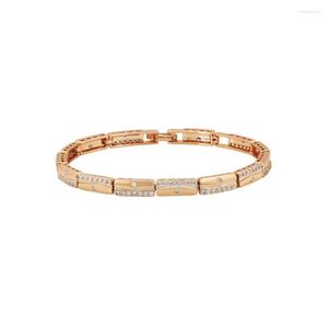 Link Bracelets XP Jewelry - (18,5 cm 1,5) bracelet carré en zircon pour hommes femmes couleur or mode sans plomb et sans nickel