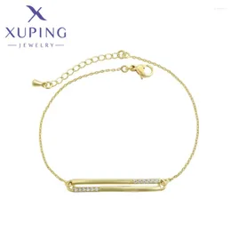 Bracelets de liaison xuping bijoux d'arrivée triangle de mode Light Gold Color Chokrant Romantic Fomen Women Birthday Gifts A00918743