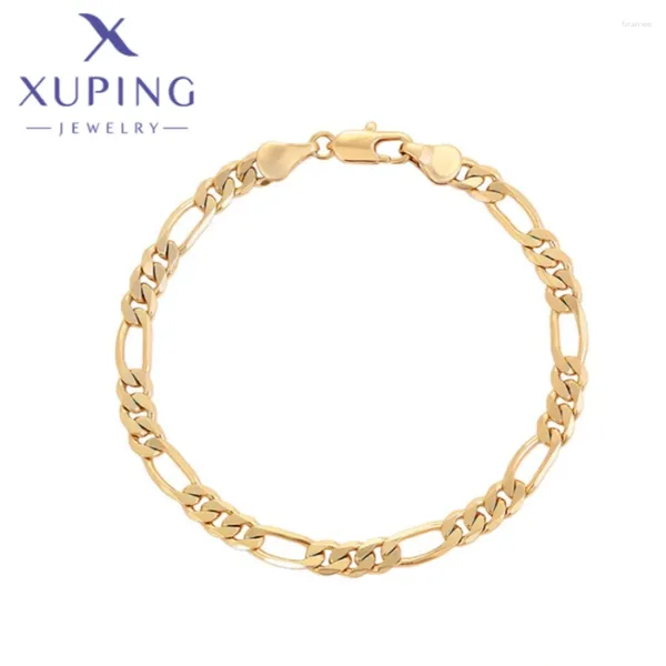 Lien Bracelets Xuping bijoux charme main en alliage de cuivre couleur or forme pour les femmes anniversaire fête de Noël souhaits cadeaux X000788632