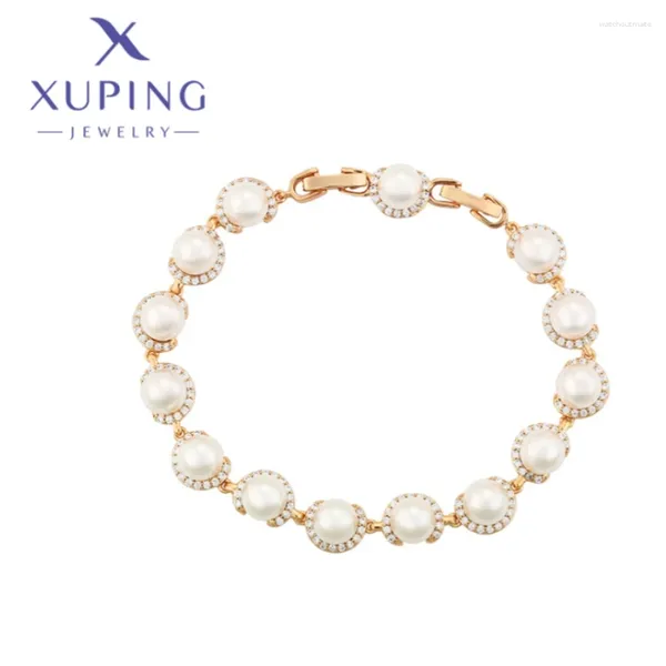 Pulseras de enlace Joyas Xuping Exquisito Elegante Color Pearl de alta calidad Bracelet para mujeres Party Wish Gifts S00116914