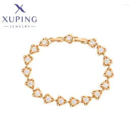 Bracelets de liaison xuping bijoux simple mode pcopper alliage zircon style élégant pour les femmes gold color écoliers cadeaux x000768113